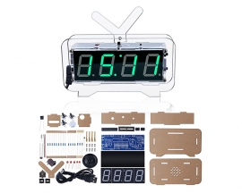 DC 5V Green LED Electronic Clock DIY Kit Date Time Temperature Alarm Clock Electronic Soldering Practice Kit